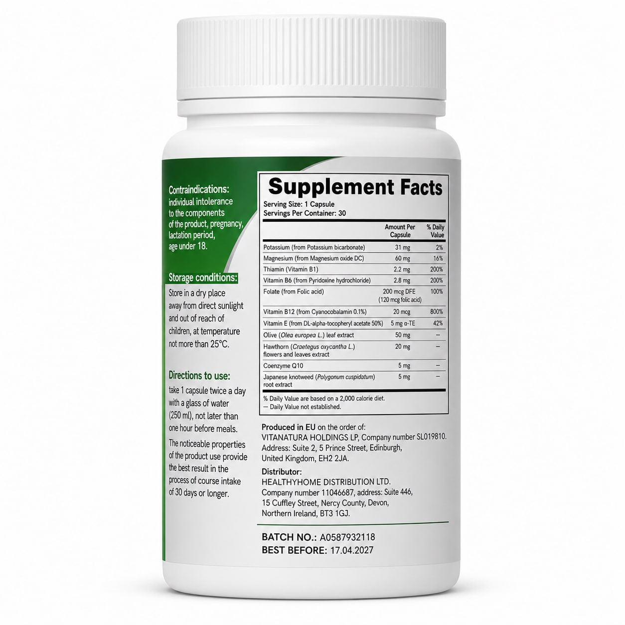 ARTERITEN - Daily Cardiovascular & Wellness Support Supplement - 30 Capsules