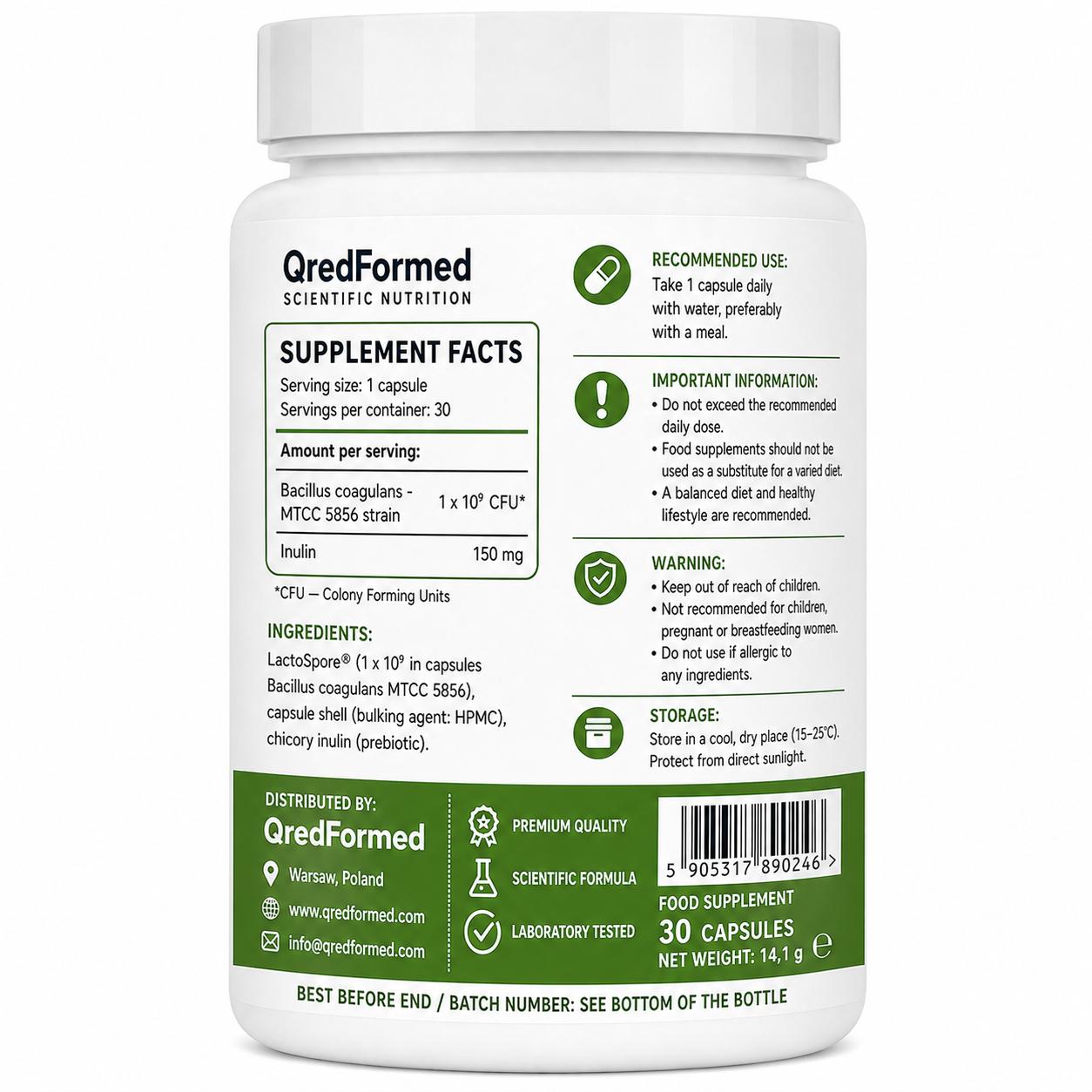 BACILLUS COAGULANS - 30 Capsules