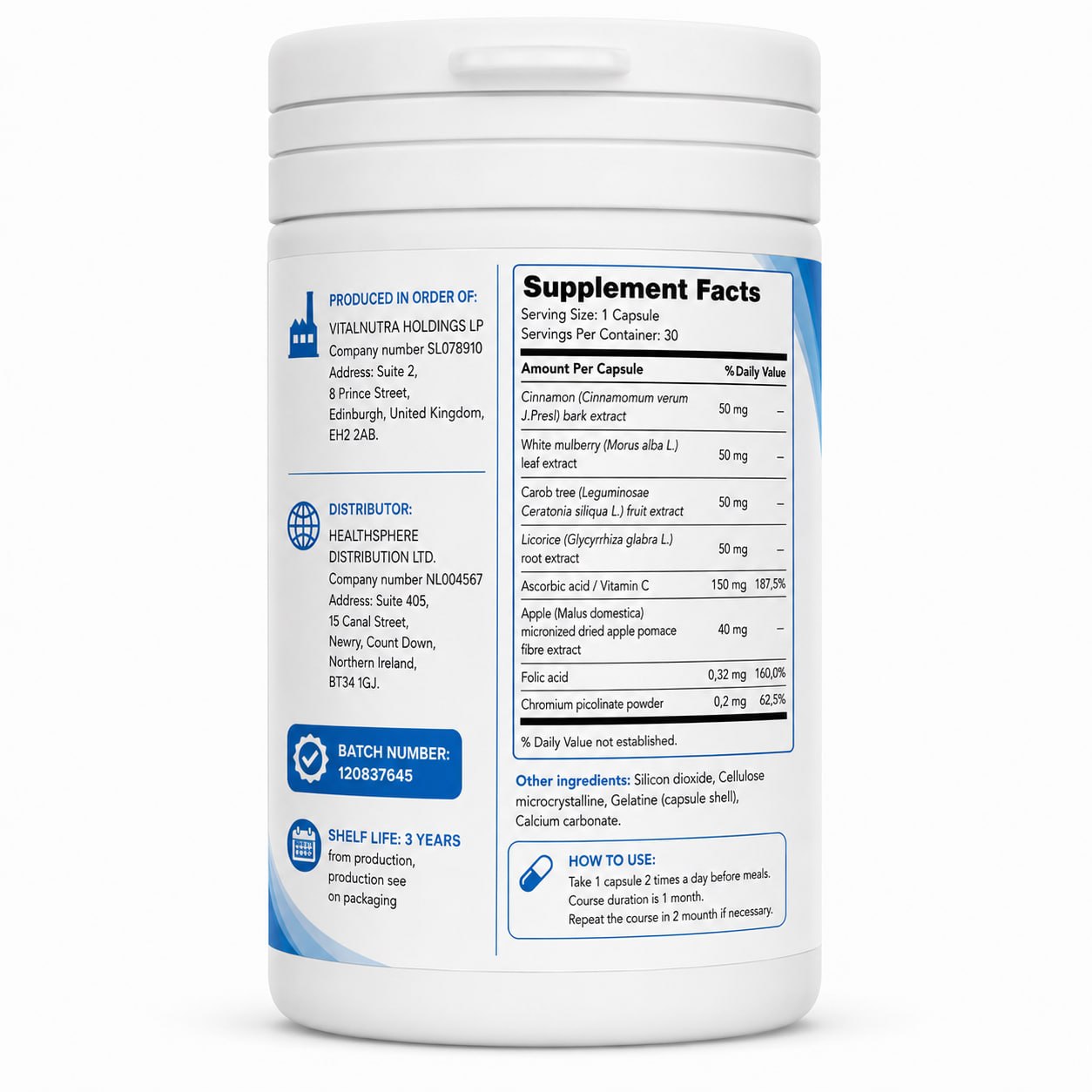 Diapril – Glucose Metabolism Support Formula – 30 Capsules