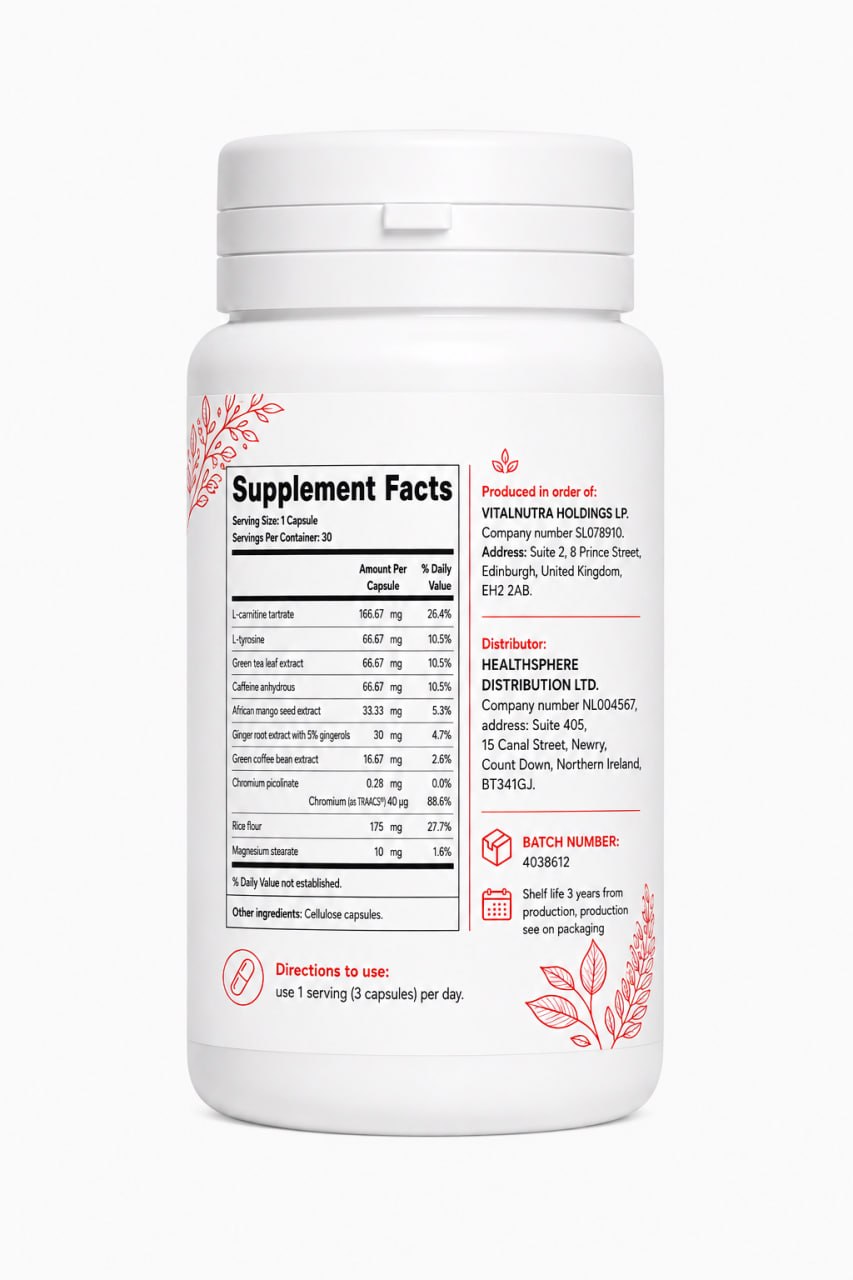 LipoJaro – Metabolism & Daily Energy Support Supplement – 30 Capsules