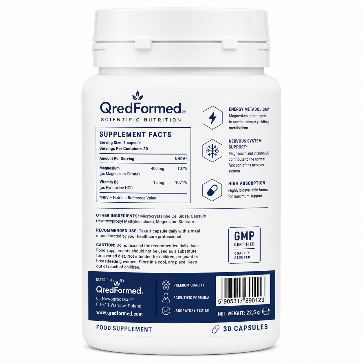 MAGNESIUM + B6 - 30 Capsules