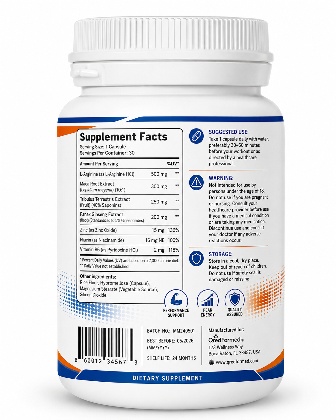 Maximatin – Men’s Daily Vitality & Stamina Support – 30 Capsules