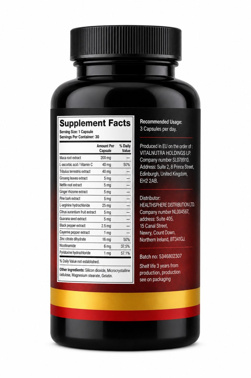 Potenz – Men’s Daily Vitality & Energy Support Formula – 30 Capsules