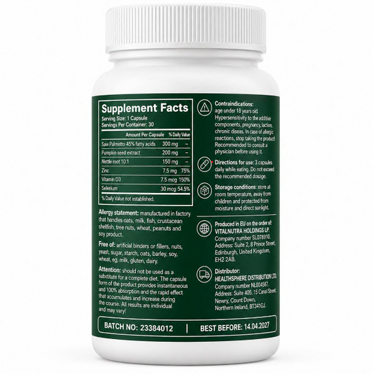 Urigan – Daily Vitality & Balance Support for Men – 30 Capsules