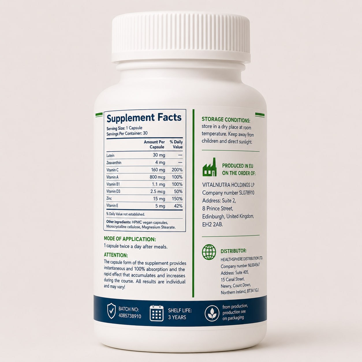 Visitec – Eye Wellness Formula – 30 Capsules