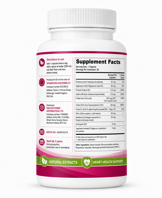 Hezerna – Daily Cardiovascular, Circulation & Vitality Support – 30 Capsules