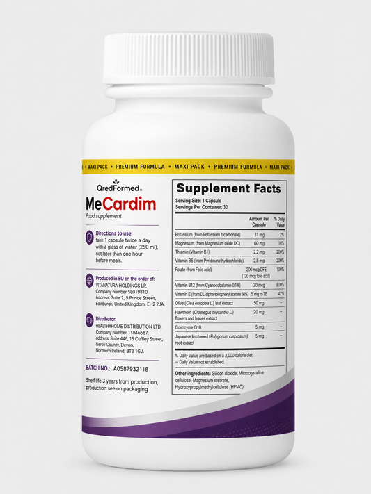 MeCardim – Daily Heart, Circulation & Cardiovascular Wellness Support – 30 Capsules