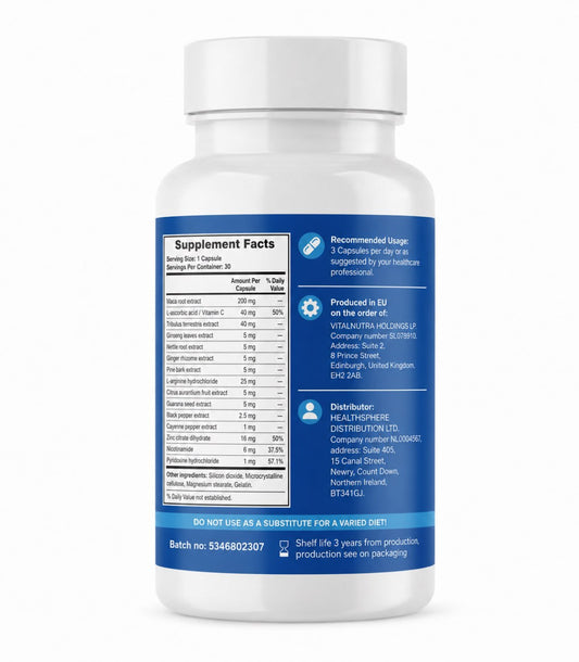 ADENOPHRINE - Daily Vitality & Wellness Support Supplement - 60 Capsules
