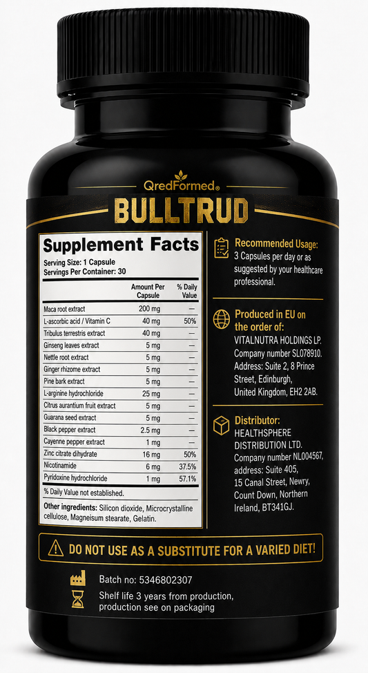 Bulltrud – Men’s Nutritional Wellness & Vitality Support – 30 Capsules