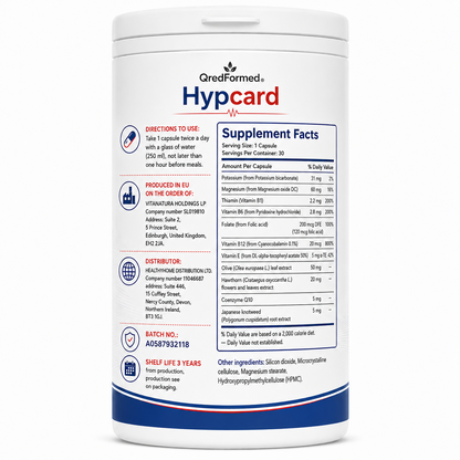 Hypcard – Daily Cardiovascular & Circulation Wellness Support – 30 Capsules