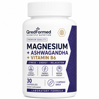 MAGNESIUM + ASHWAGANDHA + VITAMIN B6 - 30 Capsules