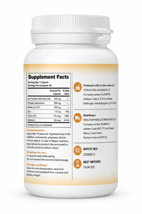 Maxatin – Men’s Vitality & Wellness Support Capsules – 30 Capsules