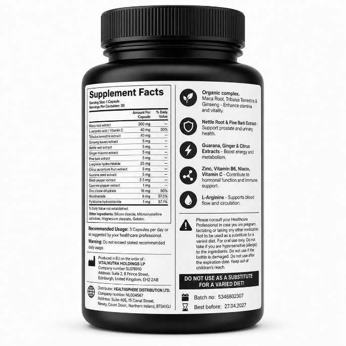 My HERO – Men’s Wellness & Vitality Support Capsules – 30 Capsules