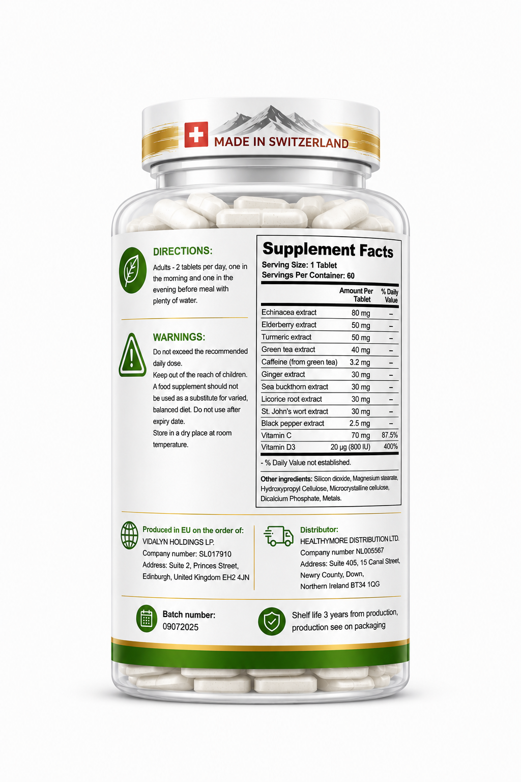 Nature Shield ImmunaPlus – Daily Immune Wellness Formula – 60 Tablets