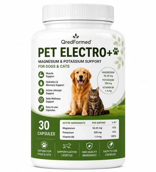 PET ELECTRO+ - Magnesium & Potassium Support Formula for Dogs & Cats - 30 Capsules