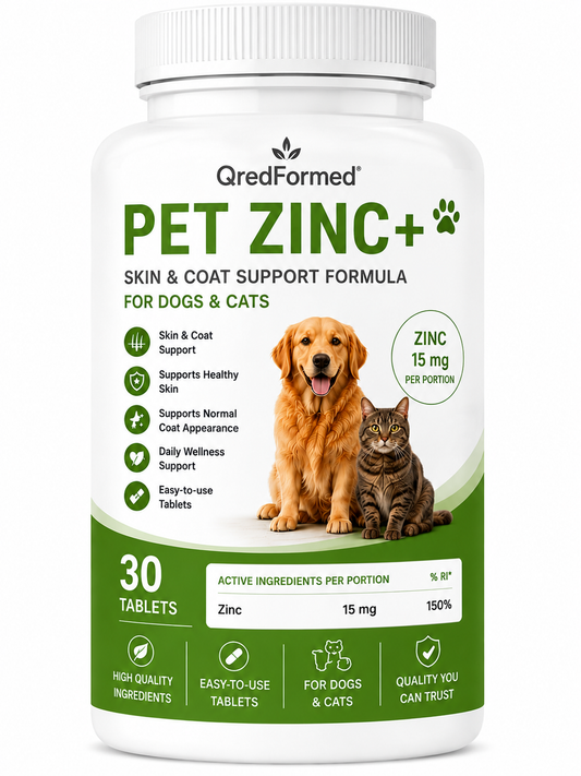 PET ZINC+ - Skin & Coat Support Formula for Dogs & Cats - 30 Tablets