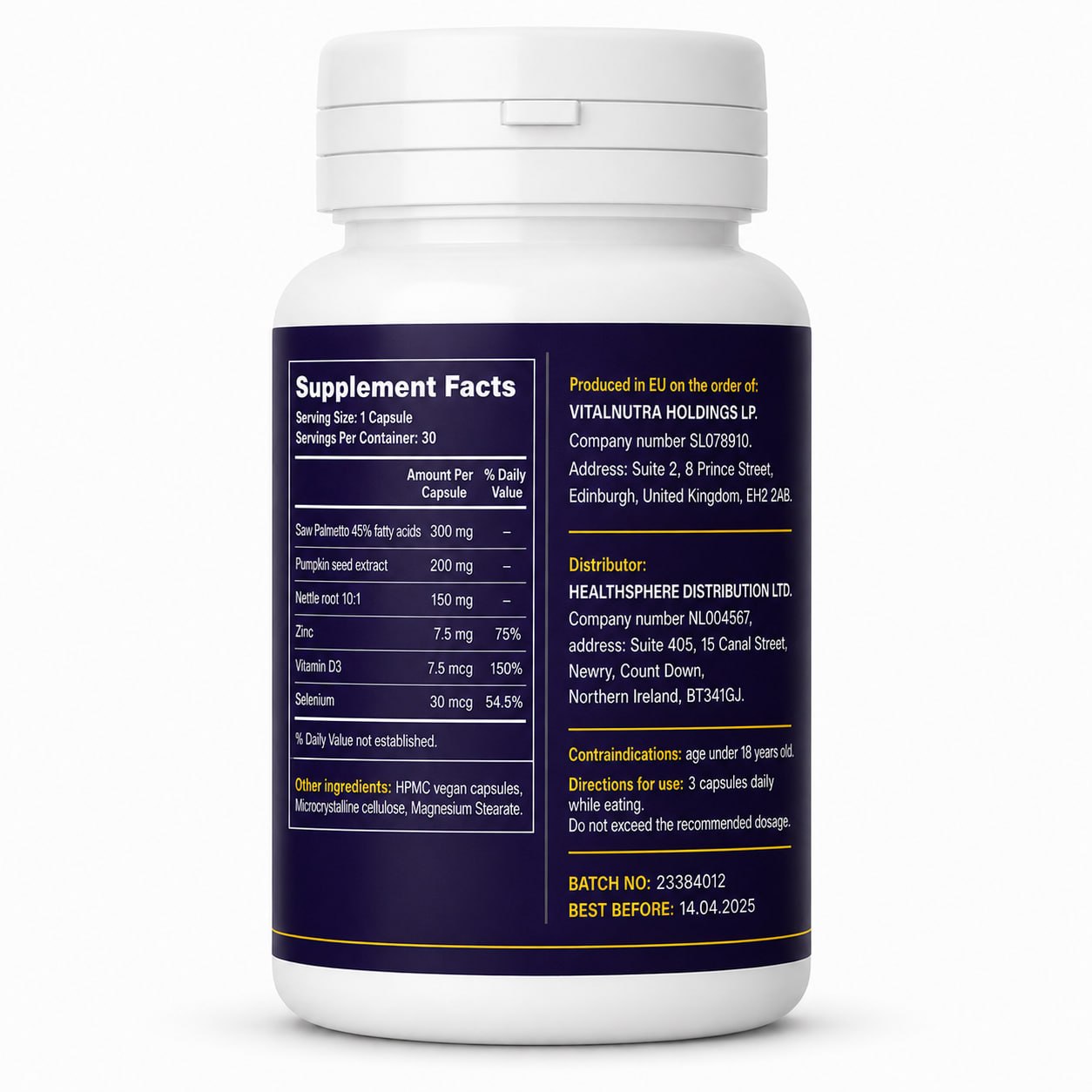 ProstaOne for Men - Men’s Daily Wellness Support Formula - 30 Capsules