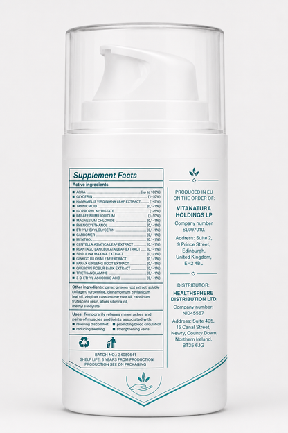 Varifex – Cooling Leg Care Cream for Daily Comfort & Freshness – 50 ml