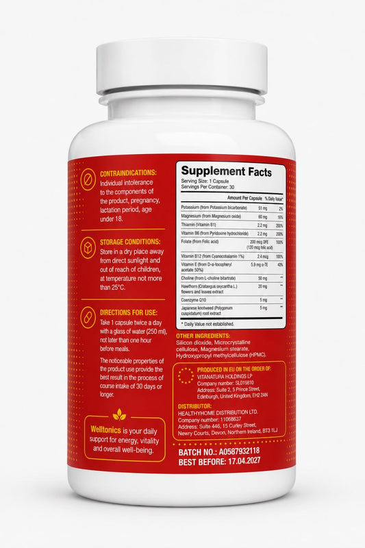 Welltonics – Daily Heart & Circulation Wellness Support – 30 Capsules